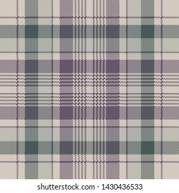 Pastel color check plaid seamless fabric texture. Vector illustration.