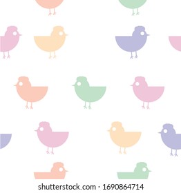 Pastel color Chicken seamless pattern