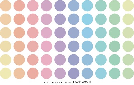 pastel color circle collection catalog with Sorting the color intensity
