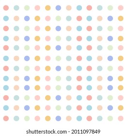 pastel color circle collection on withe background, Background texture.Isolate background,Dots pestel color.