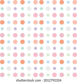 pastel color circle collection on withe background, Background texture.Isolate background,Dots pestel color.