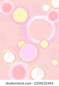 Pastellfarbkreis-Muster Es gibt einen Rahmen zum Hinzufügen von Text. Abstrakter Hintergrund pastellfarben minimalistisch mit Platz für Text - Design für soziale Hintergrundmedien, Postkarten, Poster, Visitenkarte