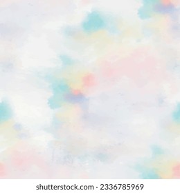 Pastel Color Cloud. Rainbow Water Color Background. Tie Dye Vector. Rainbow Cloud Sky. Abstract Pastel Cloud. Tie Dye Swirl. Seamless Tie dye Pattern. Vector Cloud Pattern. Pastel Seamless Watercolor