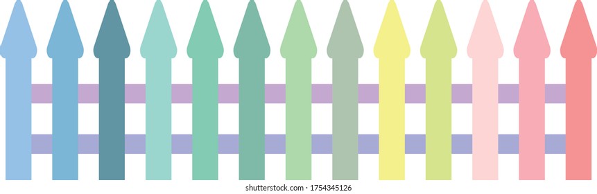 pastel color collection fence design by vector