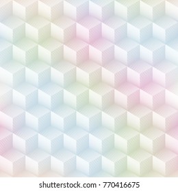 Pastel color cube seamless pattern
