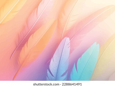 Pastel color feather abstract background