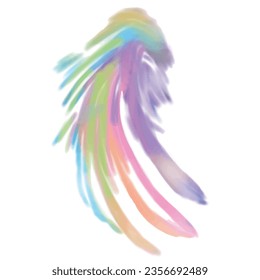 Pastel color feather watercolor vector illustration