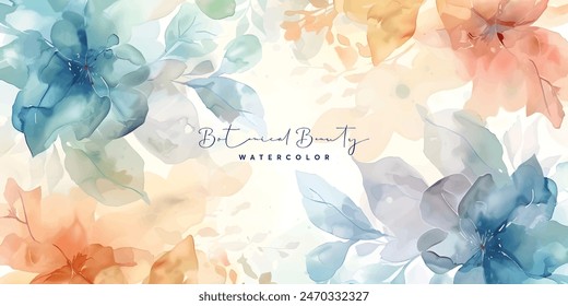 pastel color floral background watercolor