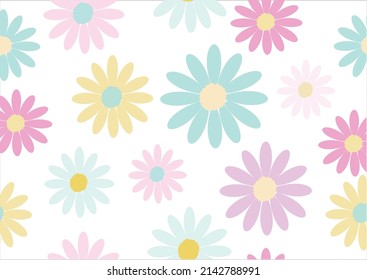 pastel color flower hand drawn