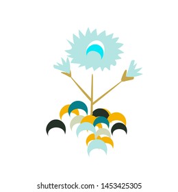 pastel color flower vector stylized modern  floral print design isolated 
