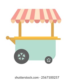 Pastel color food stand cart with empty space to put brand name or logo for marketing 