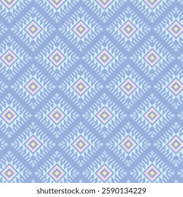 Pastel Color Geometric Floral Seamless Vector Pattern Design