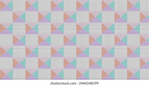 Pastel color geometric knitted pattern, Festive Sweater Design. Seamless Knitted Pattern