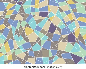 pastellfarbene Geometrie-Formmuster. Keramikfliesen für alle Oberflächen, Fußböden, Herde oder Wände. Mosaikverzierungen auf Vektorgrafik.