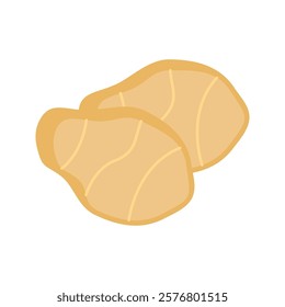 Pastel Color of Ginger Slice illustration. Perfect for health, food, or organic-themed designs, suitable for packaging, branding, and educational visuals.