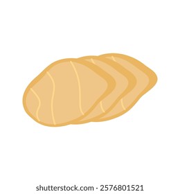 Pastel Color of Ginger Slice illustration. Perfect for health, food, or organic-themed designs, suitable for packaging, branding, and educational visuals.