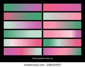Pastel color gradient collection. Vector illustration.