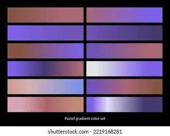 Pastel color gradient collection. Vector illustration.