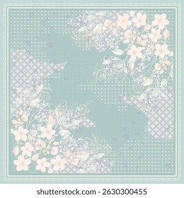 pastel color green scarf design