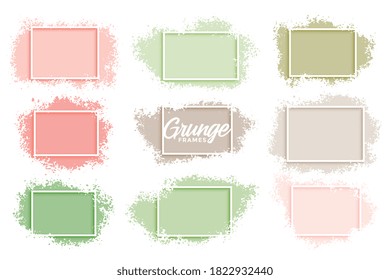 conjunto de cuadros abstractos de color pastel de nueve