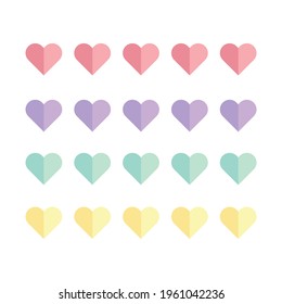 Pastel Color Heart Flat Icons Illustration Stock Vector (Royalty Free ...