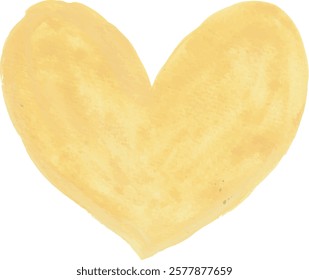 Pastel color heart shape hand drawn watercolor