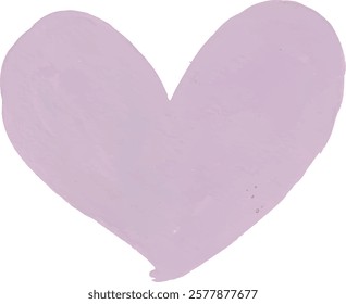 Pastel color heart shape hand drawn watercolor