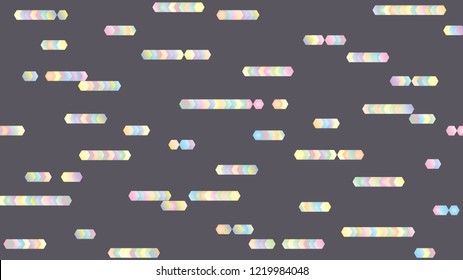 Pastel color of hexagon shape on dark gray background design, vector. Abstract motion objects background.