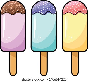 Pastel color ice cream isolated