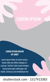 Pastel color of organic shapes deisgn with sample text.  Can use for modern brochure, poster, banner, flyer, magazine, book cover, wallpaper.

