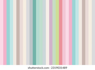 Pastel color palette catalog. Pastel color stripe in vertical line. vector illustration.