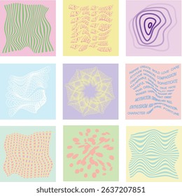 PASTEL COLOR PALETTE ENVELOPE DISTORT ABSTRACT PATTERNS 