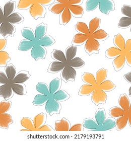 Pastel color palette. Great for nursery design, textile Gerbera seamless pattern floral background