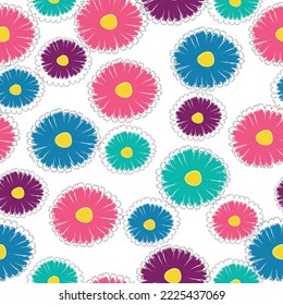 Pastel color palette. Great for nursery design, textile Gerbera seamless pattern floral background