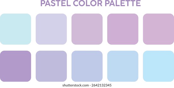 Pastel Color Palette, Trendy pallete of color. Cozy color pallete. Swatch summer candy shade tone , vector color palette, Pastel colors set 