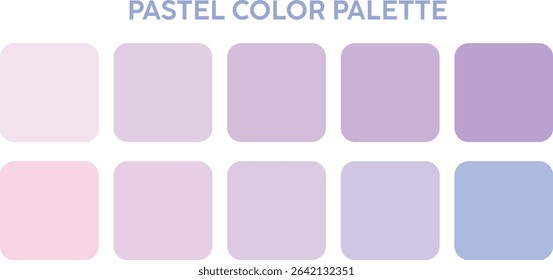 Pastel Color Palette, Trendy pallete of color. Cozy color pallete. Swatch summer candy shade tone , vector color palette, Pastel colors set 