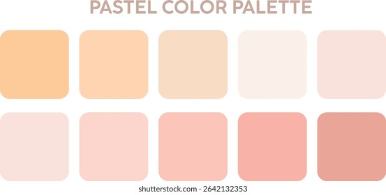 Pastel Color Palette, Trendy pallete of color. Cozy color pallete. Swatch summer candy shade tone , vector color palette, Pastel colors set 