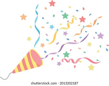 Pastel color party cracker illustration