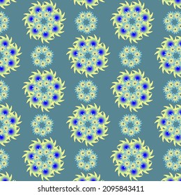 Pastel color pattern,on green background, vector image, for decoration of gift wrapping, boxes, textiles, cards