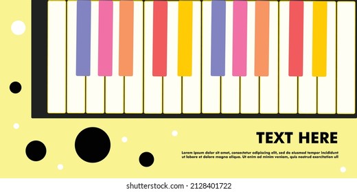 Pastel color piano vector design for cards, banners etc