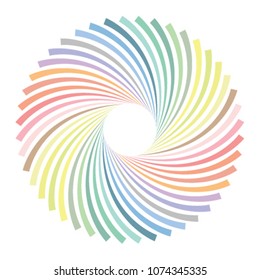 pastel color radial circular pattern rotate are circle and icon logo design by vector