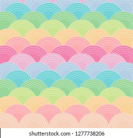 Pastel color rainbow cute pattern vector