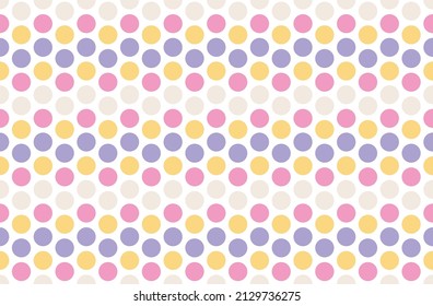 Pastel color round dots pattern fabric It is an art for decorating clothes, utensils, jewelry. and decorate the house