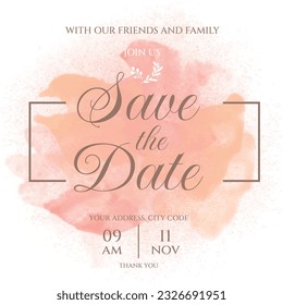 Pastel color save the date invitation vector