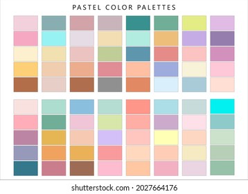 Pastel Color Schemes for Designing. Color Swatches Flat Vector