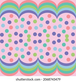 Pastel color seamless background in waves suitable for decorations, gift wrap, fabrics and wallpaper.
