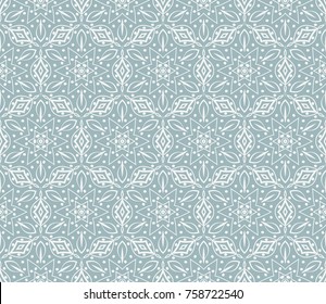 Pastel color seamless lace pattern with abstract geometric flower. Fashion design background for invitation card. Vector illustration
