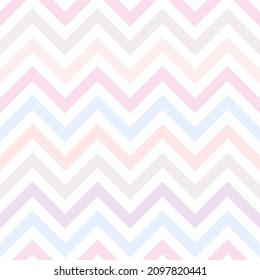 Pastel color seamless pattern. Repeated abstract line pattern. Baby background. Repeating stripe design for prints. Cute scandinavian chevron. Shevron backdrop. Kids textile. Vector illustration