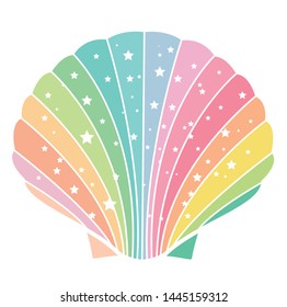 Pastel color seashell sweet pattern vector design