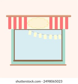 Pastel color of small store shop  with empty space to put branding or words